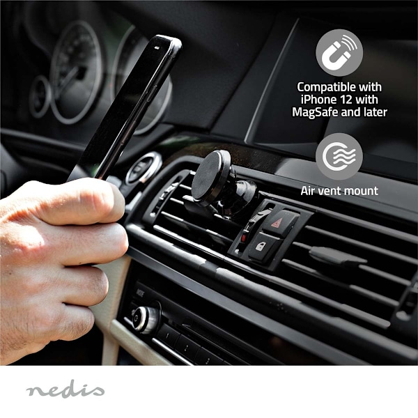 Nedis Trådlös billaddare | 7.5 / 10 / 15 W | 1.5 / 1.67 / 2 A | 1.00 m | FOD / Överhettningsskydd / Överspänning / Överström | USB Type-C™ | Kabel ing
