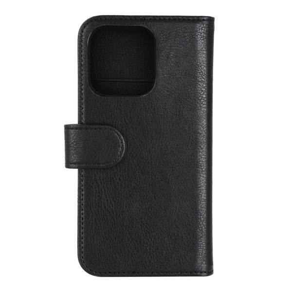 Essentials iPhone 14 Pro PU wallet, detach, 3 card,Black Svart