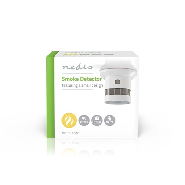 Nedis Röklarm | Batteridriven | Batterilängd upp till: 10 år | EN 14604 | Med paus knapp | Med testknapp | 85 dB | ABS | Vit