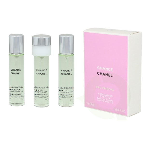 Chanel Chance Eau Fraiche Giftset 60 ml, 3x Edt Spray Refill 20Ml - Twist and Spray