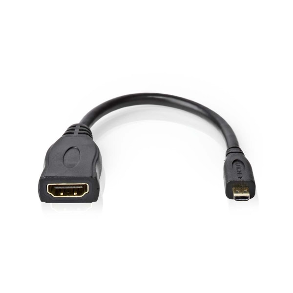 Nedis High Speed ​​HDMI ™ Kaapeli Ethernet | HDMI™ Micro | HDMI™ Ulostulo | 4K@30Hz | 10.2 Gbps | 0.20 m | Pyöreä | PVC | Musta | Kirjekuori