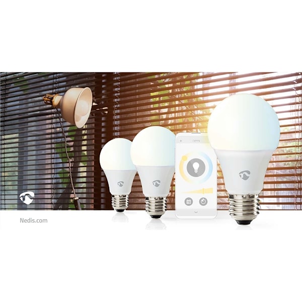 Nedis SmartLife LED-Pære | Wi-Fi | E27 | 806 lm | 9 W | Varm til kølig hvid | 2700 - 6500 K | Androidâ„¢ / IOS | Pære | 3 stk