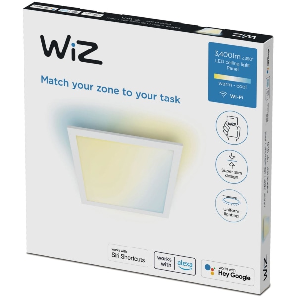 WiZ WiFi Panel Square 36W 3400lm Varm-kallvit