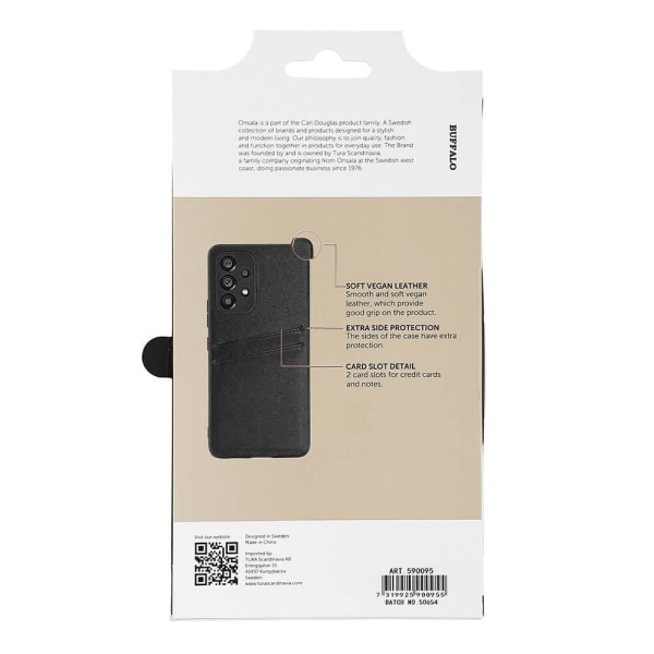 BUFFALO Backcover PU 2 card Samsung A53 5G Black Svart