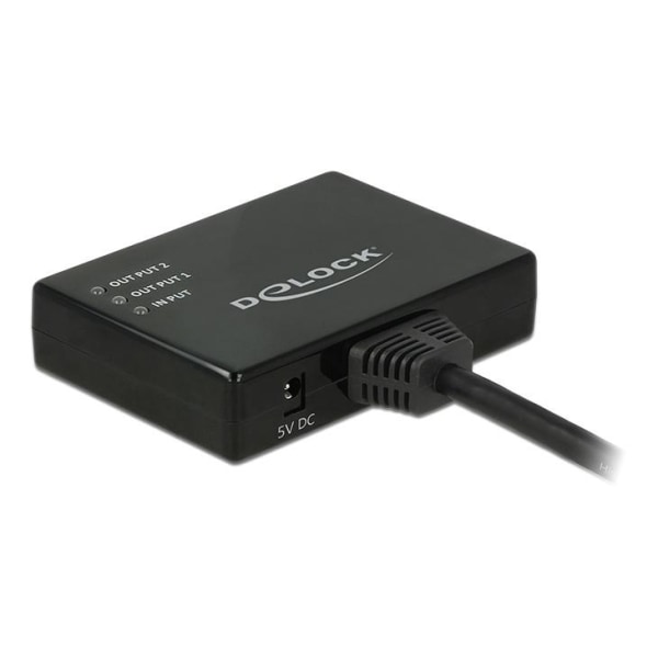 DeLOCK HDMI-jakaja, 1 sisääntulo, 2 ulostuloa, Ultra HD