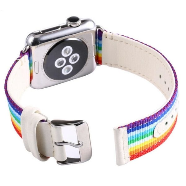 Klockarmband i textil till Apple watch 38 mm, Regnbåge
