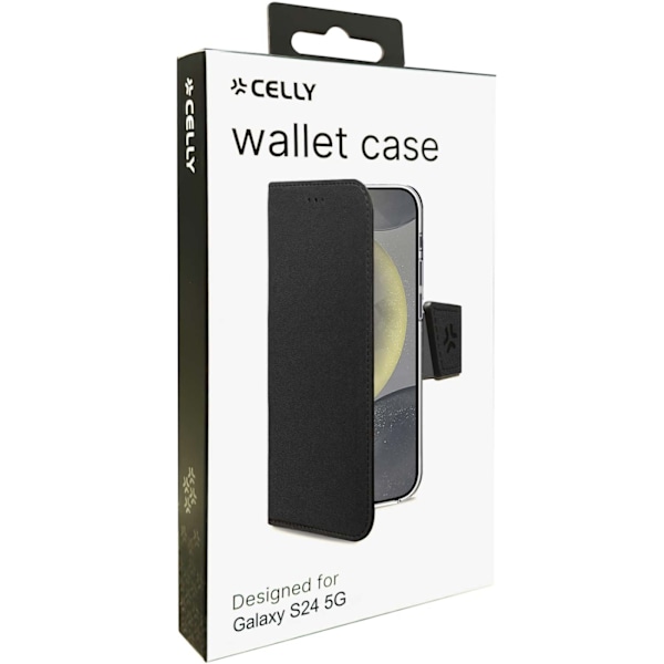 Celly Wally Wallet Case Galaxy S24 5G Sort Svart