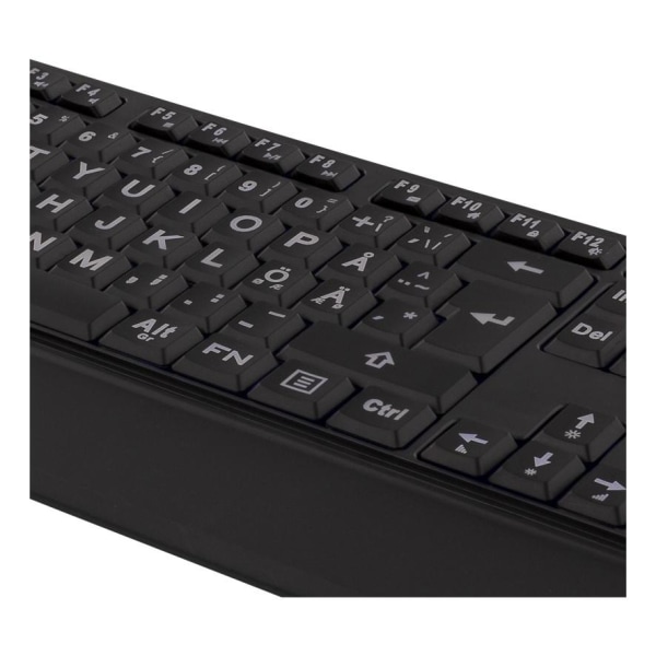DELTACO Full-size tastatur med ekstra store bogstaver, blå LED
