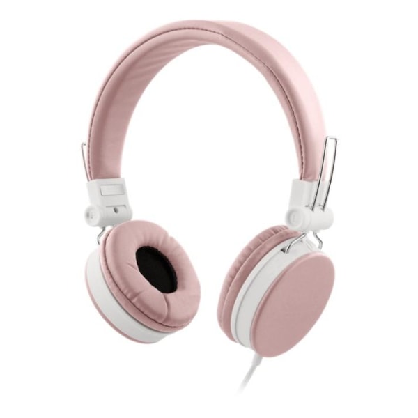 STREETZ headphones with microphone, foldable, 3.5 mm connection, Rosa