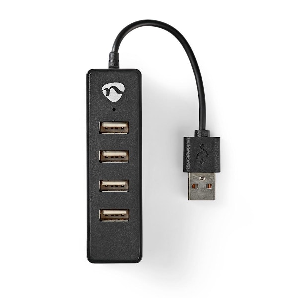 Nedis USB-keskitin | USB-A Uros | 4x USB A Female | 4-Porttinen port(s) | USB 2.0 | USB Virta