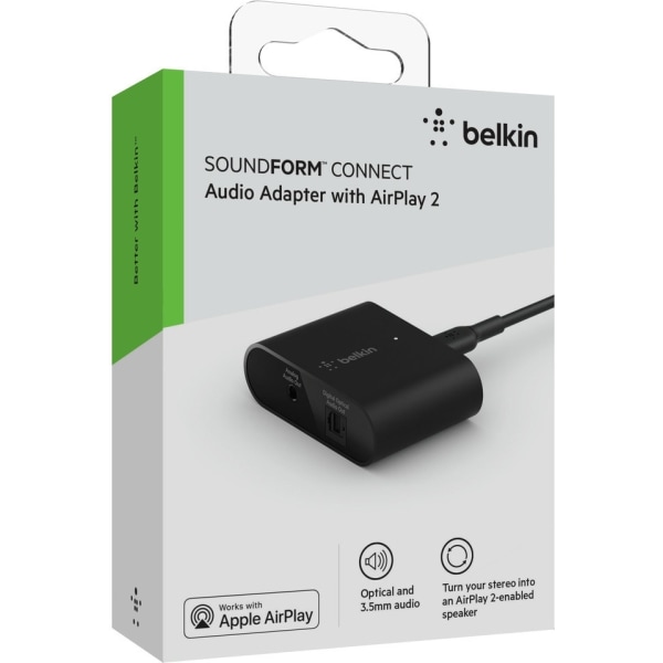 Belkin SoundForm Connect AirPlay 2 -äänisovitin, musta