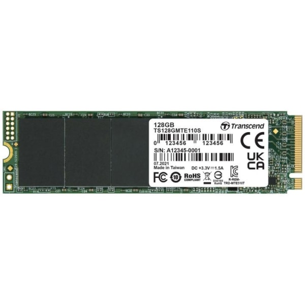 Transcend PCIe M.2 SSD Gen3 x4 NVMe 128Gb (R1500/W550)