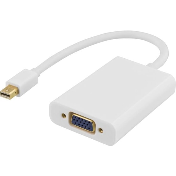 DELTACO mini DisplayPort till VGA-adapter med ljud, 0,25m, vit (