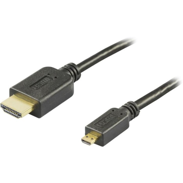 DELTACO HDMI-kabel, 1.4+E, 19-pin ha-Micro 19-pin ha, 1080p, sva