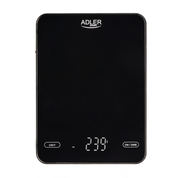 Adler AD 3177b Køkkenvægt 10kg, USB-opladning, Sort