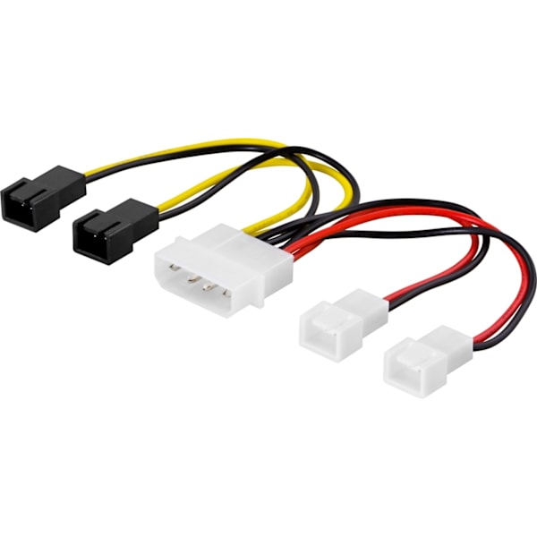 DELTACO adapterkabel för fläktar, från 4-pin till 4x3-pin (SSI-38)