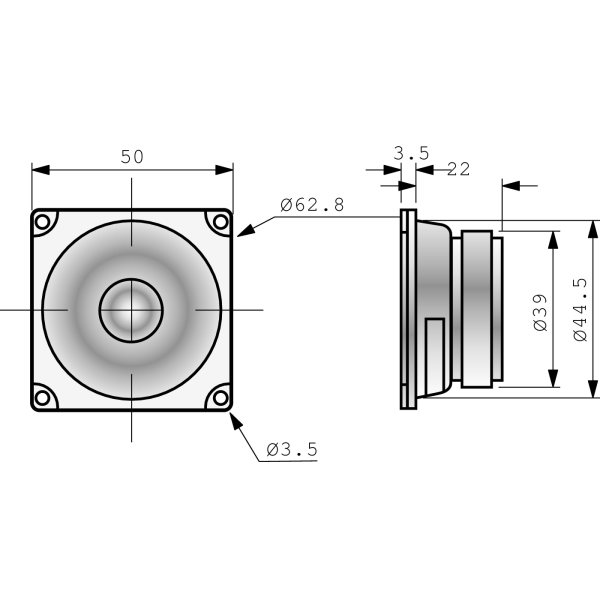 Visaton FRWS 5 - 4 Ohm - 5 cm (2") fullregisterhögtalare