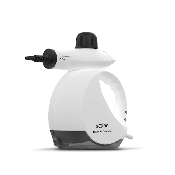 SOLAC Damprenser Steam Jet Detergenic 1200W Sort, Hvid
