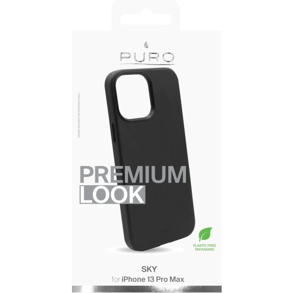 Puro iPhone 13 Pro Max SKY Cover Leather Look, Black Svart