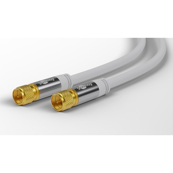 Goobay SAT-antennkabel (135 dB), 4x skärmad guldpläterad, F-plugg > F-plugg