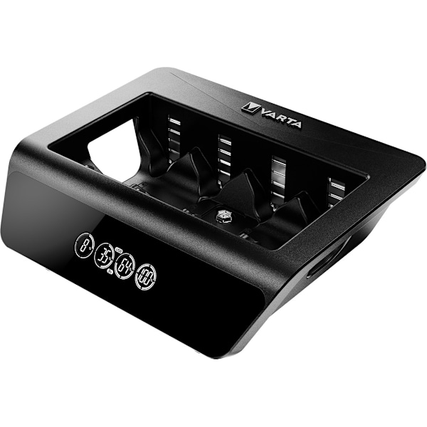 Varta LCD Universal Charger+ (type 57688) oplader 1x 9 V-batteri eller op til 4x AA-batterier, AAA-batterier, C- eller D-batterier (NiMH) samtidigt
