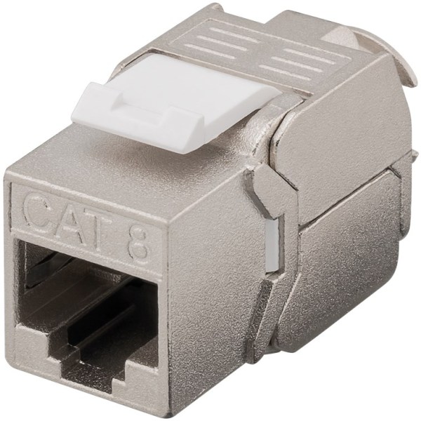 Goobay Keystone modul RJ45 CAT 8.1, STP, GHMT-certifierad 15,8 mm bred, crocodile typ, klämlist för IDC-montering (verktygsfri)