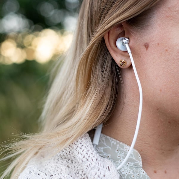 RADICOVER Strålingsbeskyttet Hovedtelefon In-Ear MIC volumekontrol Silver