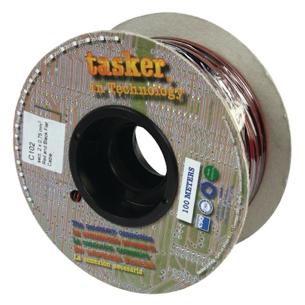 Tasker Kaiutinkaapelikela 2x 0.75 mm² 100 m Musta/Punainen