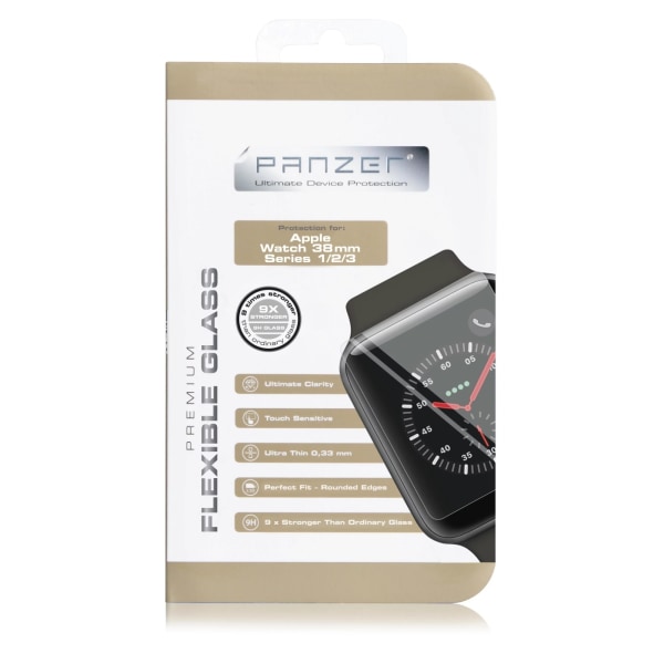 panzer Apple Watch 38mm Series 1/2/3, Flexible Glass Transparent