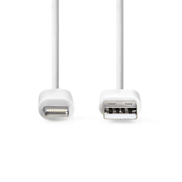 Nedis Lightning Kaapeli | USB 2.0 | Apple Lightning 8-Pin | USB-A Uros | 480 Mbps | Niklattu | 2.00 m | Pyöreä | PVC | Valkoinen | Laatikko