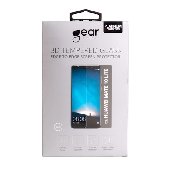 GEAR Hærdet Glas 3D Full Cover Klar Huawei Mate 10 Lite Transparent