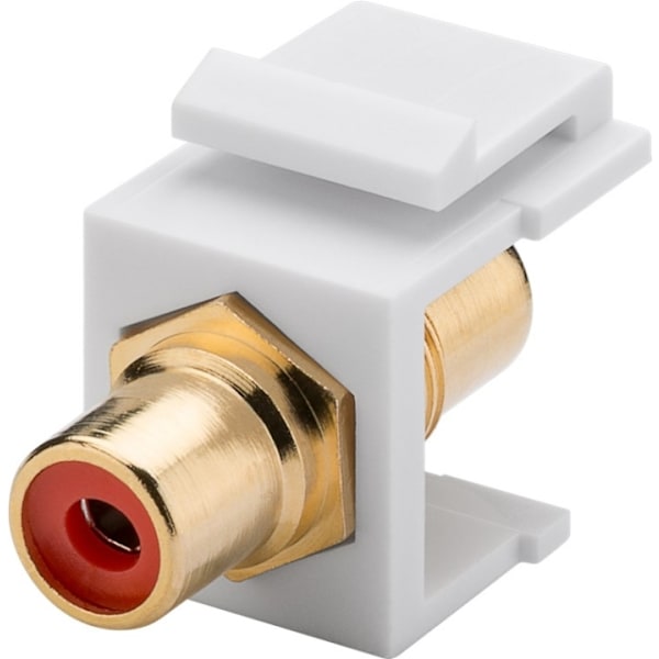 Goobay Keystone-modul RCA 2x cinchuttaget, röd, Guldpläterad