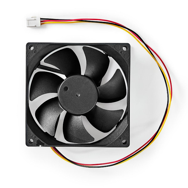 Nedis DC-ventilator | DC | Ventilatorstørrelse: 92 mm | 3-Pin | 26.7 dBA | Sort