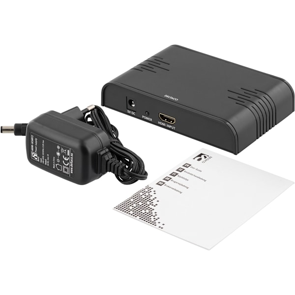 DELTACO Signalomvandlare, HDMI till SCART, PAL, svart (HDMI-SCART2)