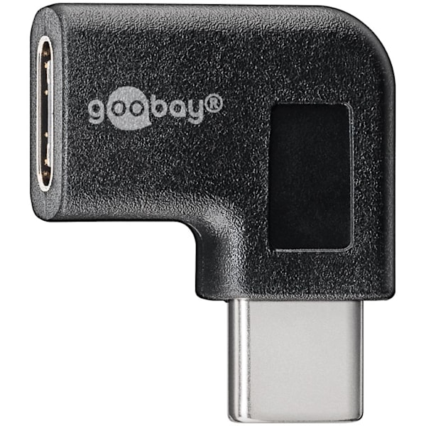 Goobay Adapter USB-C™ till USB-C™ 90°, svart USB-C™ uttag > USB-C™ plugg