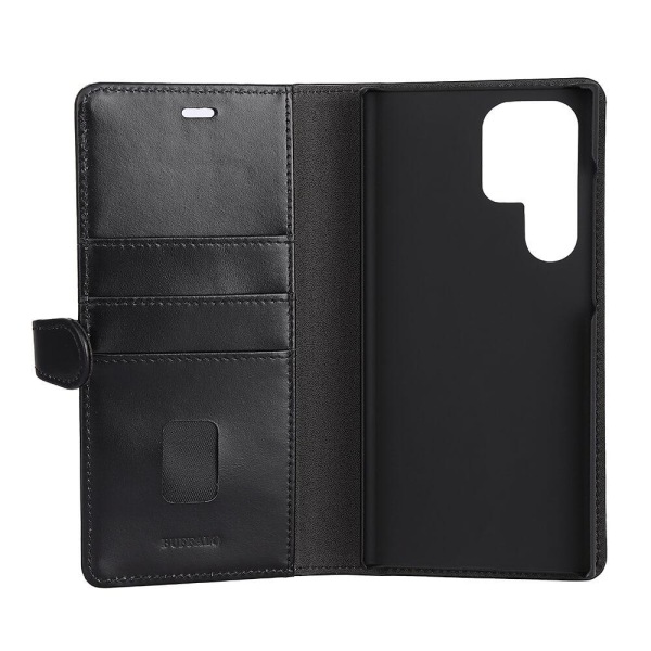 BUFFALO 2in1 Wallet Leather 3 card Samsung S23 Ultra 5G Black Svart
