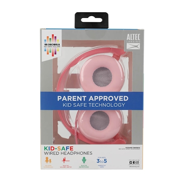 Altec Lansing Kids Kuuloke Wired On-Ear Pinkki Rosa