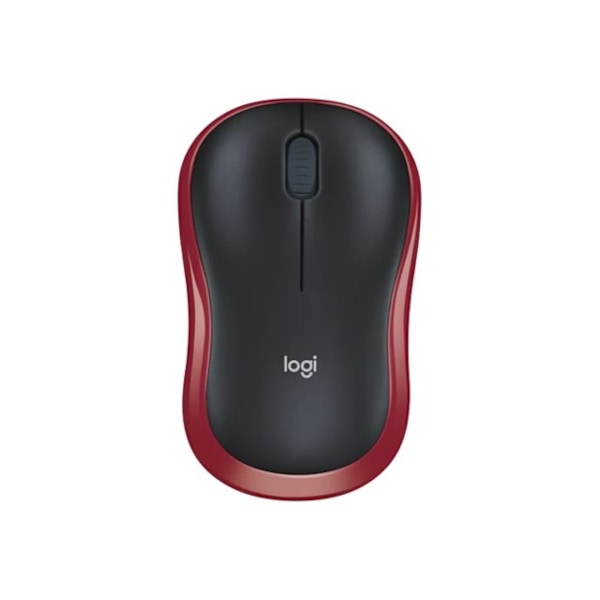 Logitech M185 Ambidextrous RF Trådlös Optisk 1000 DPI Sort, Rød
