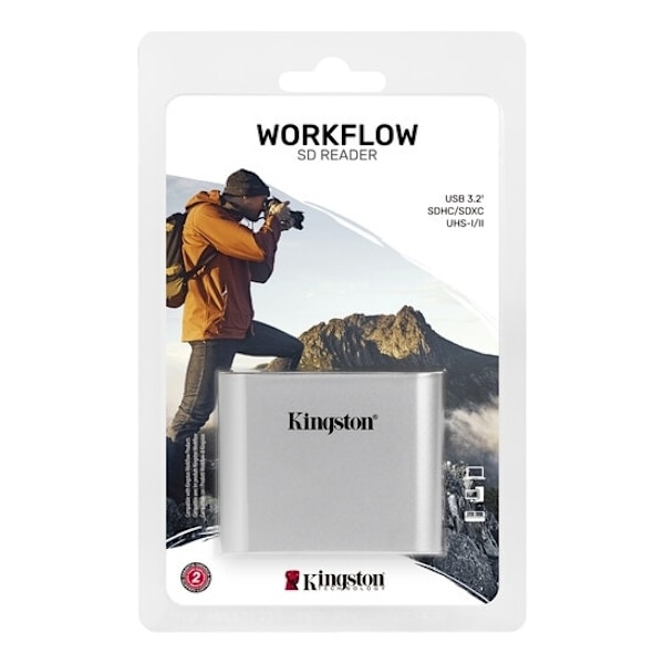 Kingston USB3.2 Gen1 Workflow Dual-Slot SDHC/SDXC UHS-II Card Reader