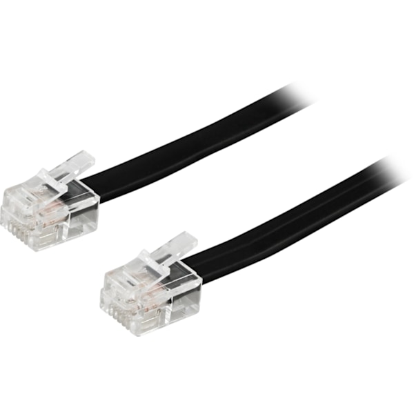 DELTACO modulkabel, 6P6C(RJ12) til 6P6C(RJ12), 3m, sort