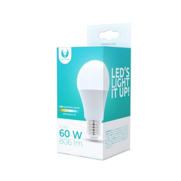 LED-Lampa E27, A60, 10W, 230V, 4500K, Vit neutral