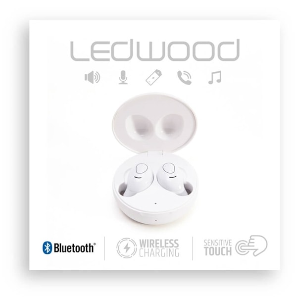 LEDWOOD Hörlur i9 TWS True Wireless In-Ear  Vit Mic Vit