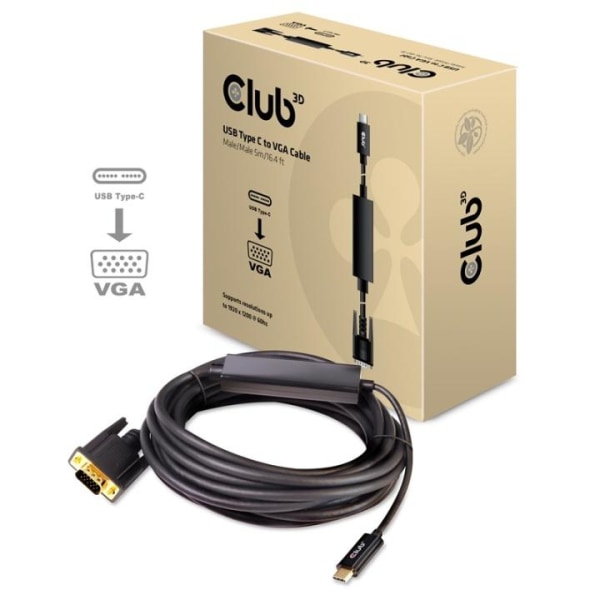 Club 3D - Adapterkabel - 24 pin USB-C hane till HD-15 (VGA) hane