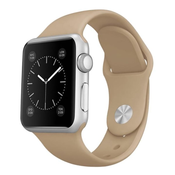 Apple Watchin kanssa yhteensopiva silikonikelloranneke, 42mm, beige