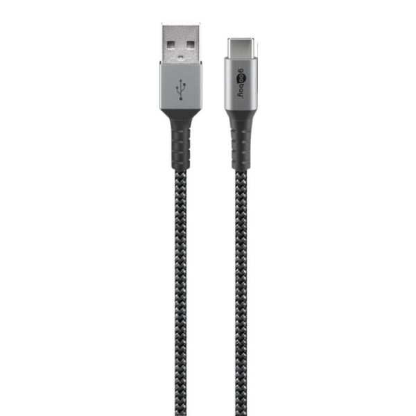 Goobay USB-C™ till USB-A textilkabel med metallkontakter 0,5 m e