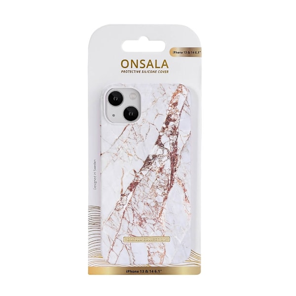 Onsala COLLECTION Backcover Soft iPhone 13 / 14 6,1" White Rhino Marble Vit