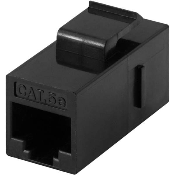 UTP suojaamaton jatkokappale keystone-asennukseen, Cat5e, n-n, musta