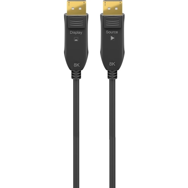 Goobay Optisk DisplayPort™-hybridkabel 2.0 (AOC) Guldpläterad Displayport™ plugg > Displayport™ plugg, 10 m