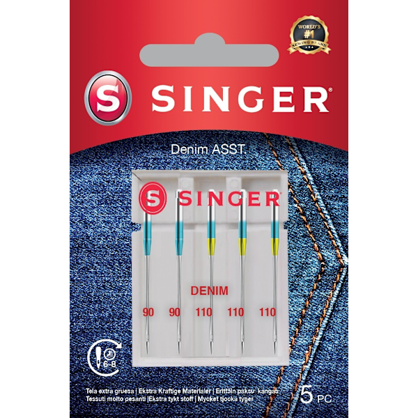 Singer koko 90/110 -farkkuneula, 5 kpl