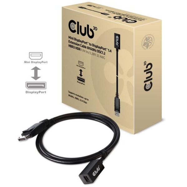 CLUB3D cac-1120 1 m Mini DisplayPort DisplayPort Svart